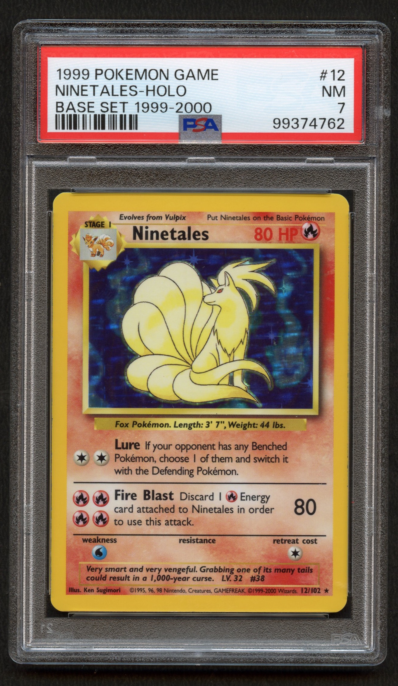 <p>PSA 7 Ninetales - Base Set 4th Print - 1999-2000</p>