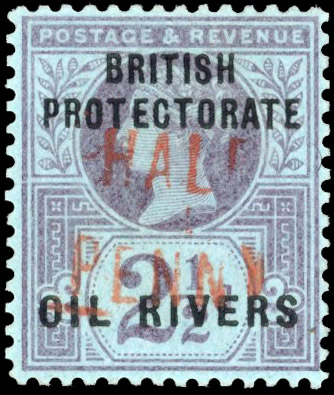 Niger Coast SG 19 1893 ½d on 2½d Type 6 mint