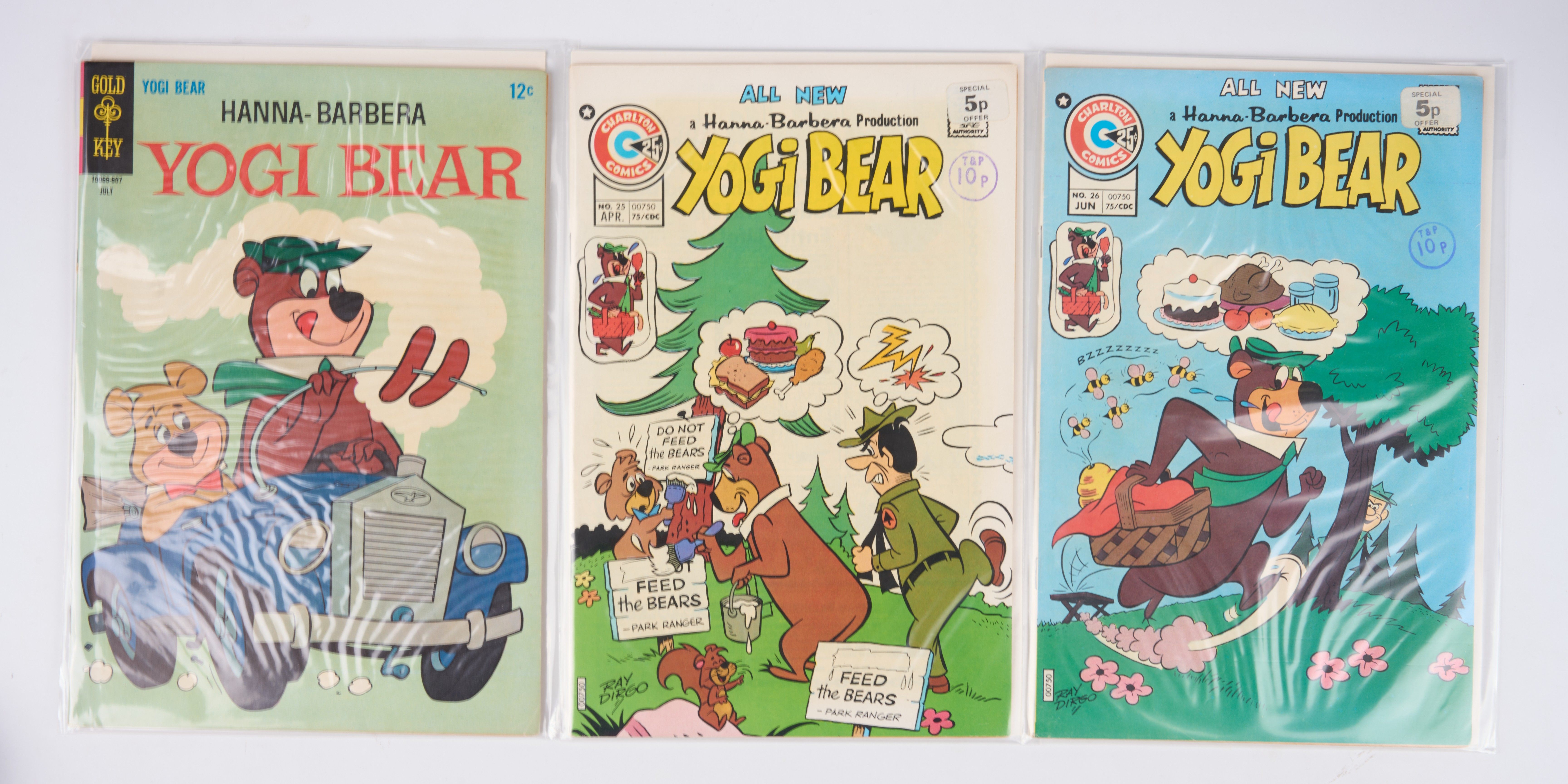 Yogi Bear Silver Age comics (Gold Key/Charlton/Marvel Comics Group. 1966-1979) Bundle of 11