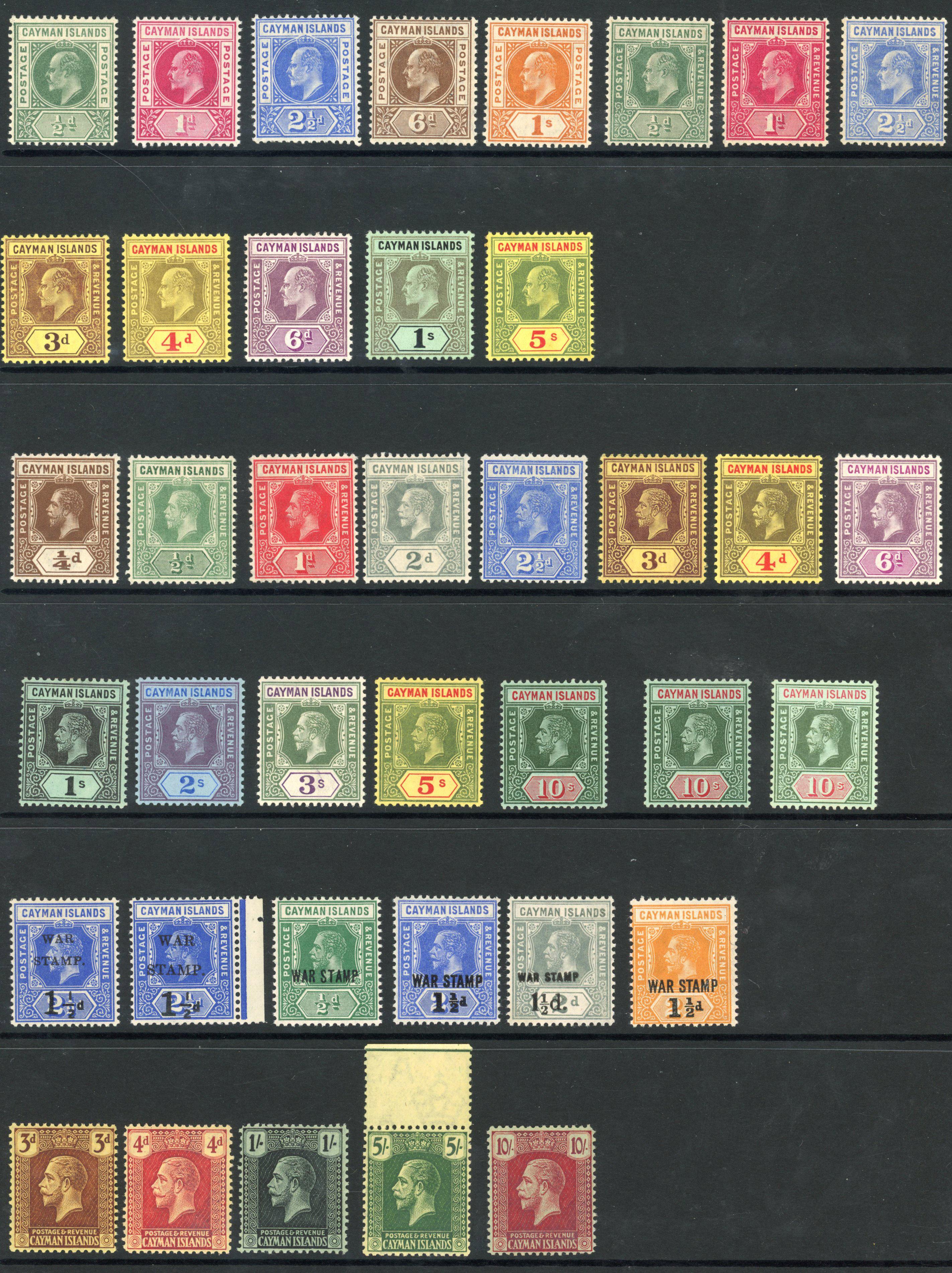 Cayman Islands 1905-35 selection mint