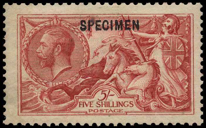 1913 Waterlow, 5s rose-carmine optd...