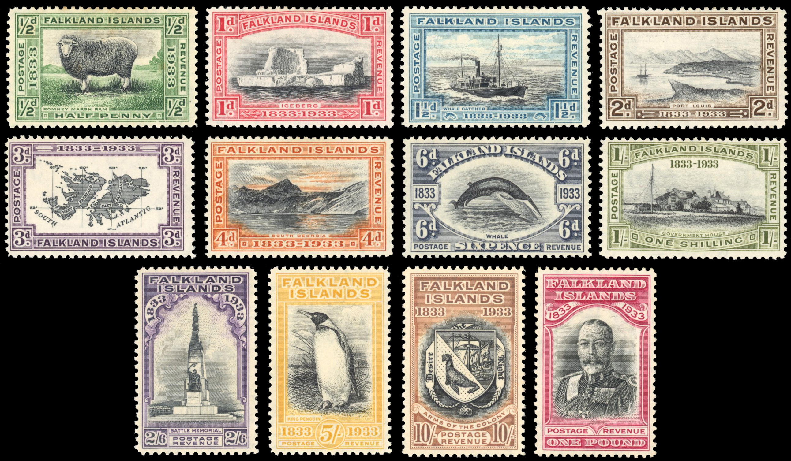 Falkland Islands SG 127-138 1933 Centenary set mint
