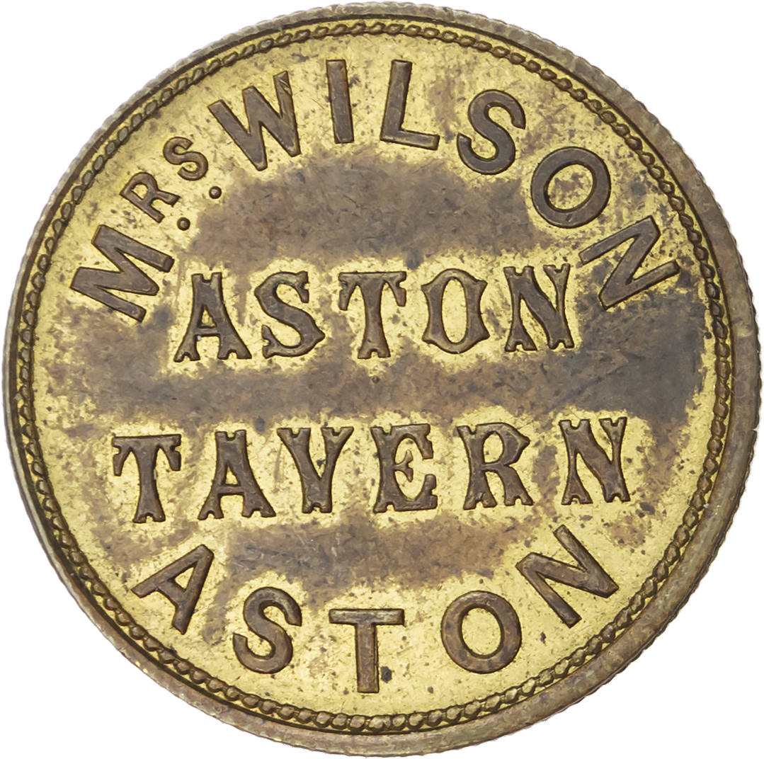 Lot of 5 coins - West Mids. Birmingham, Aston, Cremorne Gdns. Vine Inn , 2d., 26mm. J Bandano, . VF edge dent...