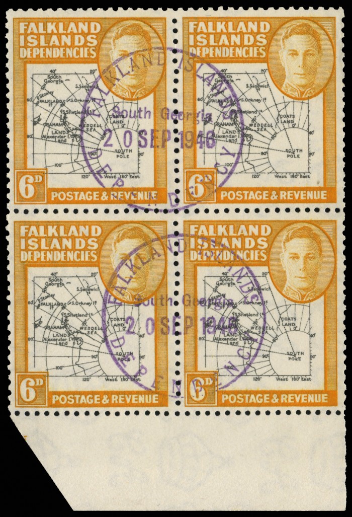 1946 'Thick Map' 6d black and ochre, the...
