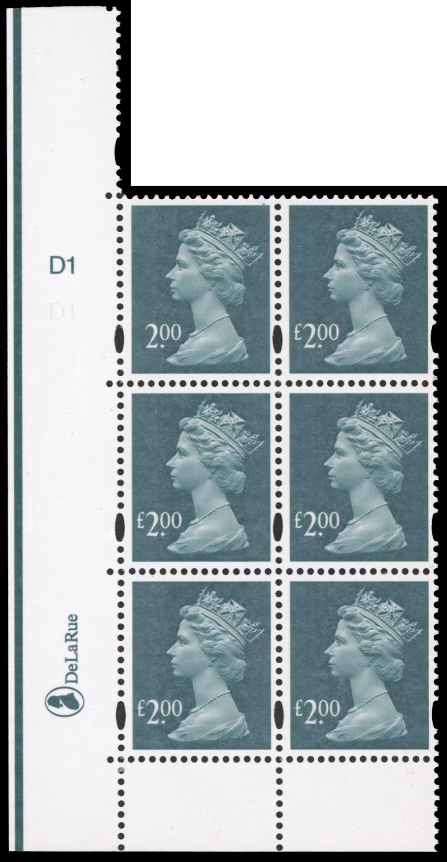 Great Britain SG Y1747a missing '£' variety 