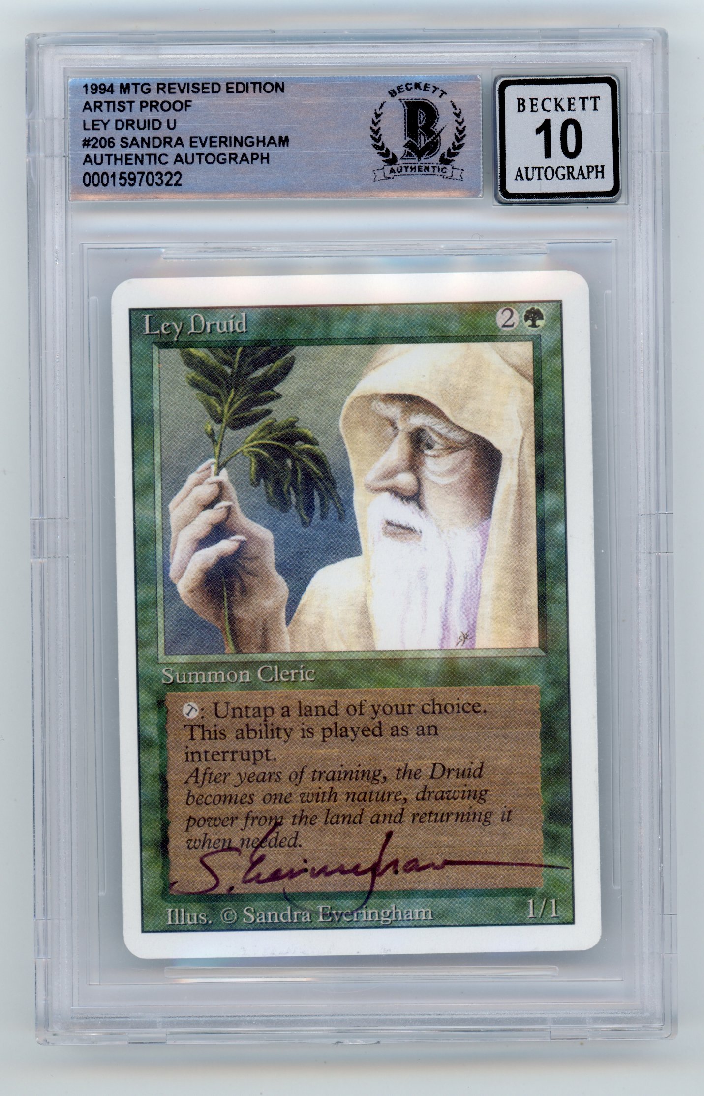 BGS Auto 10 Ley Druid Artist Proof with Sketch/Signature