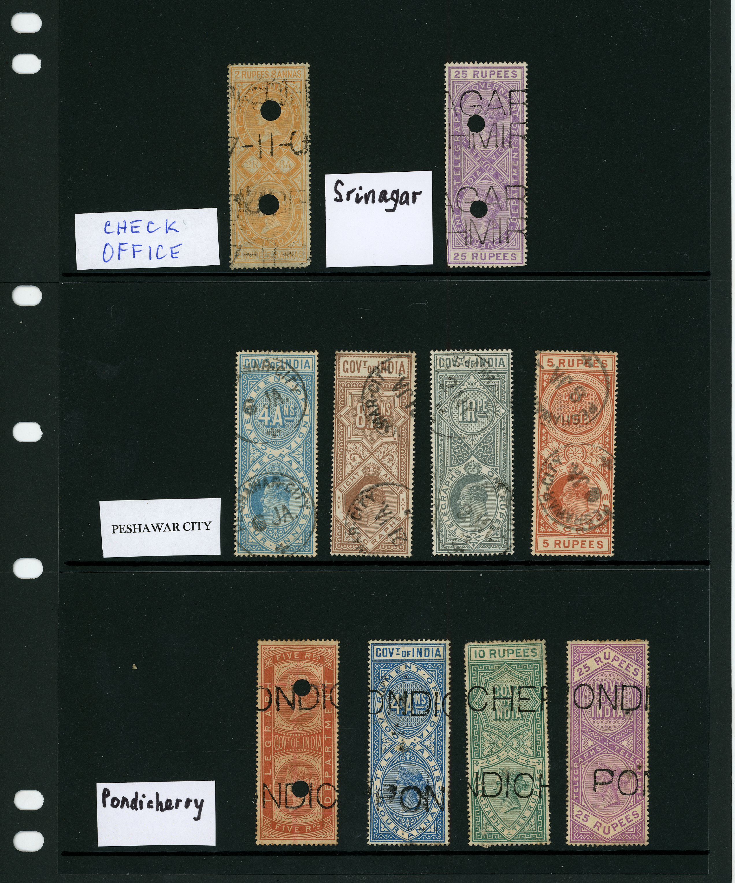 Telegraphs. Group of whole stamps used...
