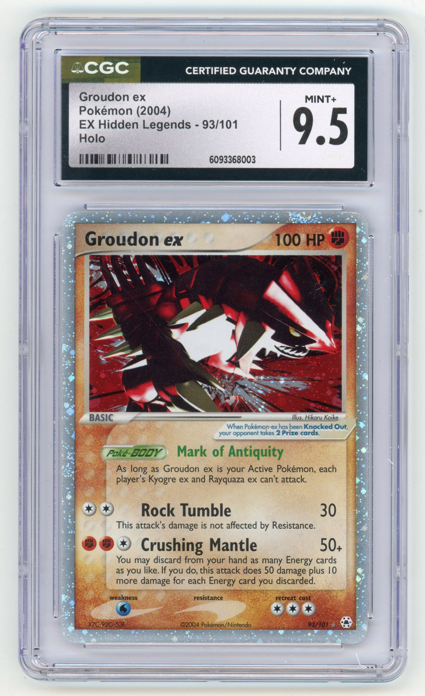 CGC 9.5 Groudon ex #93 - EX Hidden Legends