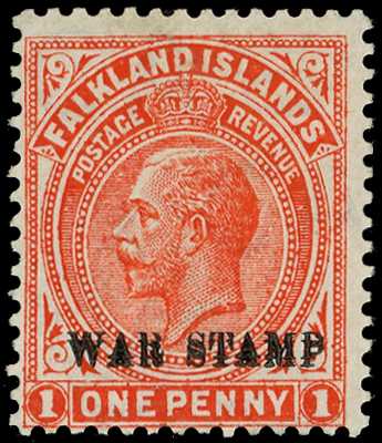 1918-20 War Stamp 1d orange-vermilion...