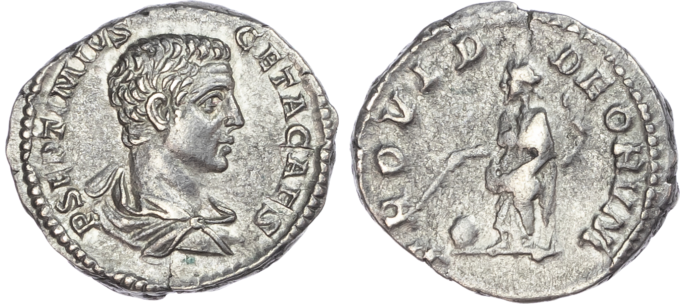 Geta (as Caesar, AD 198-209) AR Denarius, Rome, AD 208, 3.45g. 