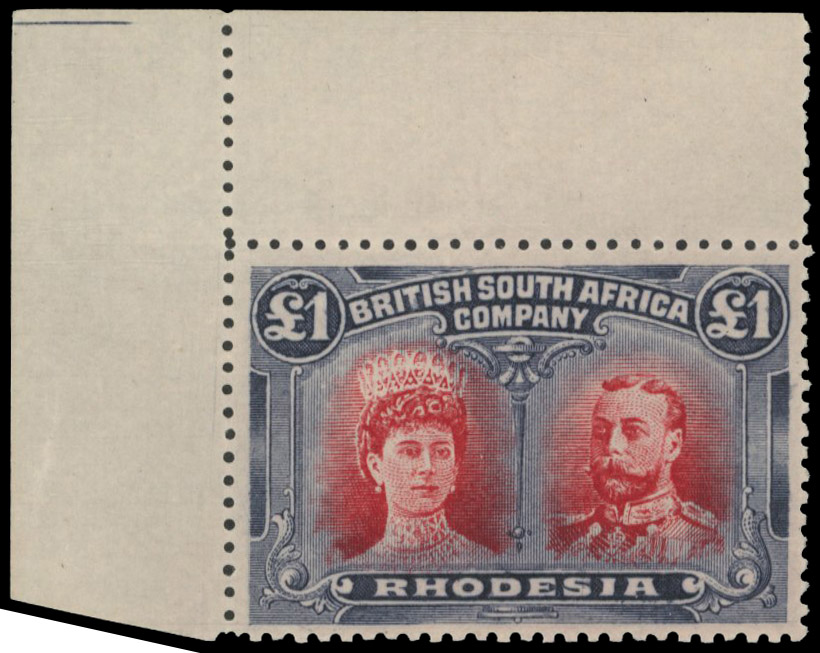 £1 rose-scarlet and bluish black SG 166, position 1 mint