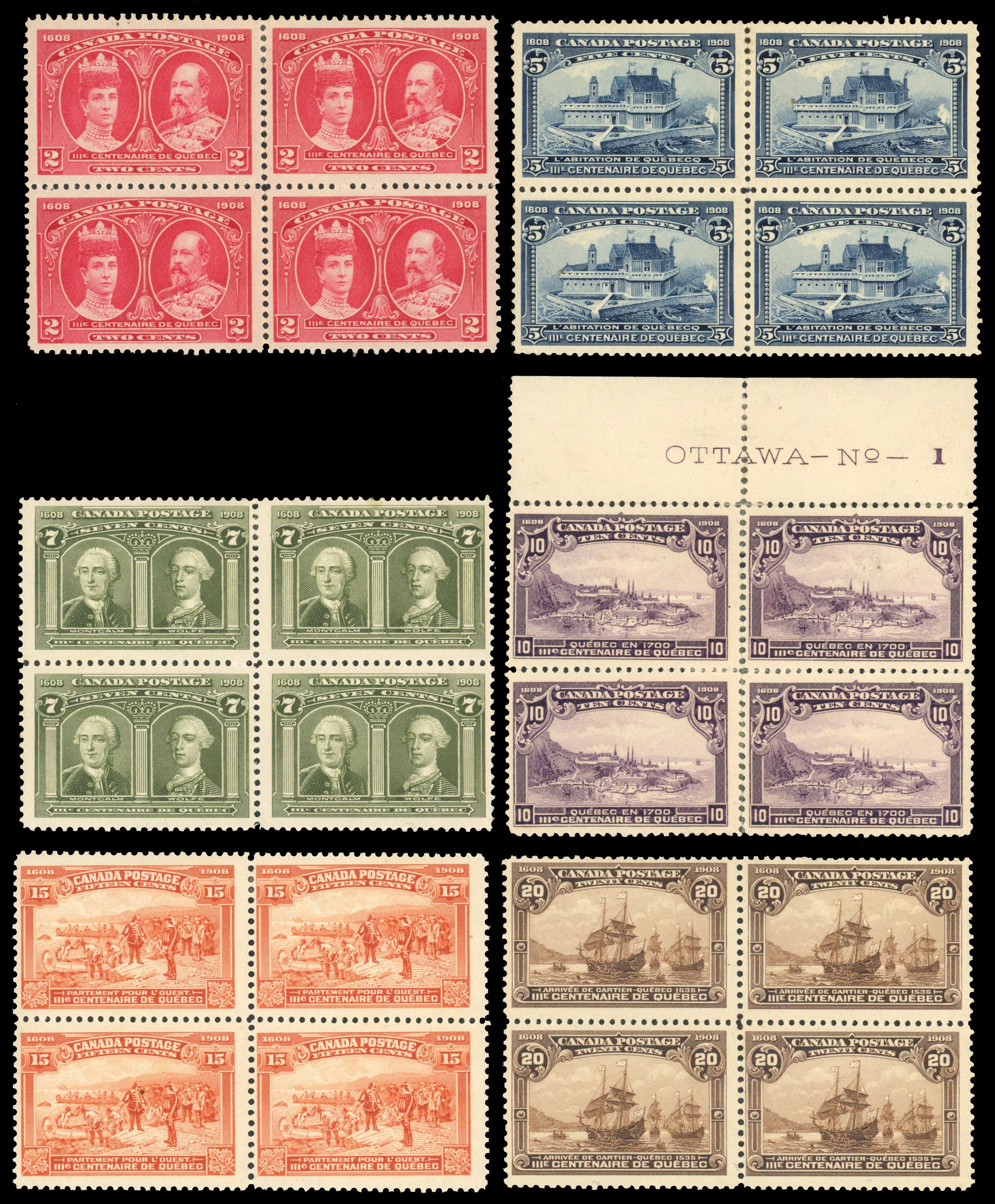 Canada SG 188-195 blocks mint