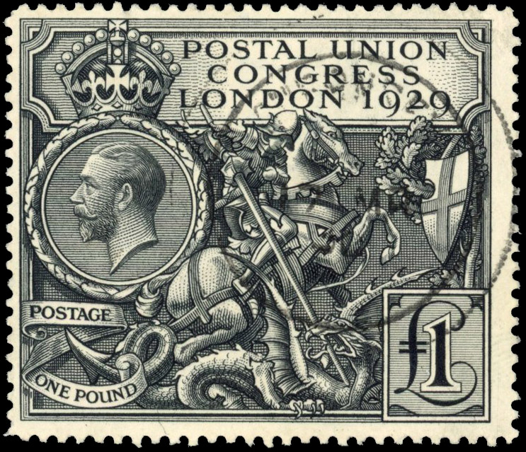 Great Britain 1929 PUC £1 used SG 438