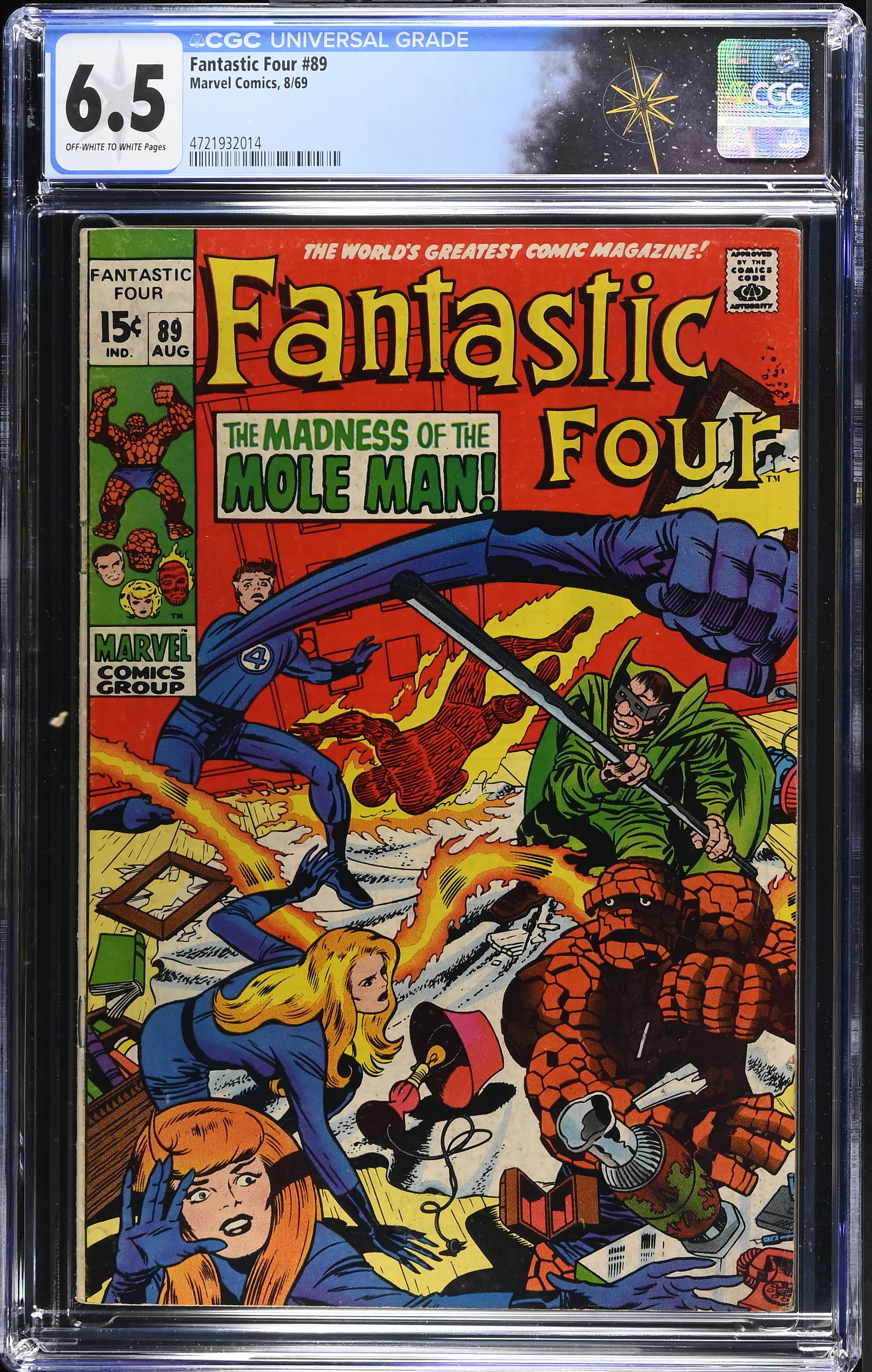 Fantastic Four #89 CGC 6.5 "The Madness of the Mole Man!" (Marvel Comics, 1969) Off-White to White Pages