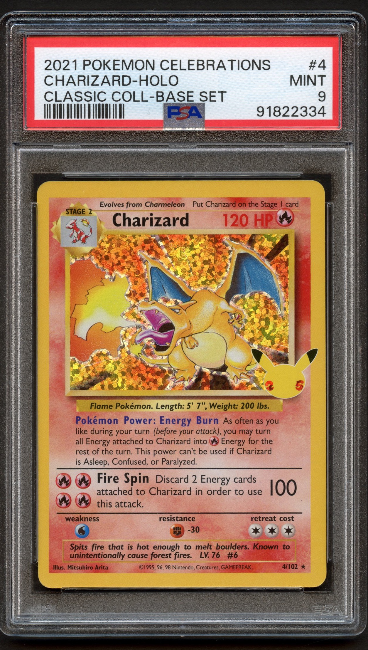 PSA 9 Charizard - Classic Collection Celebrations - 2021