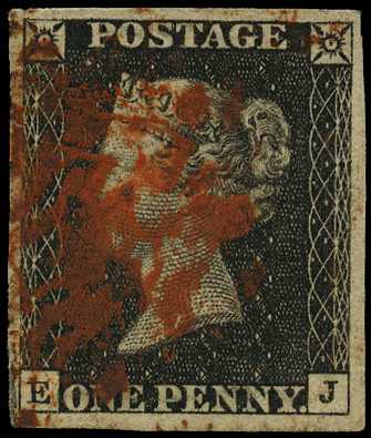 1840 1d black plate 4 (EJ) four...