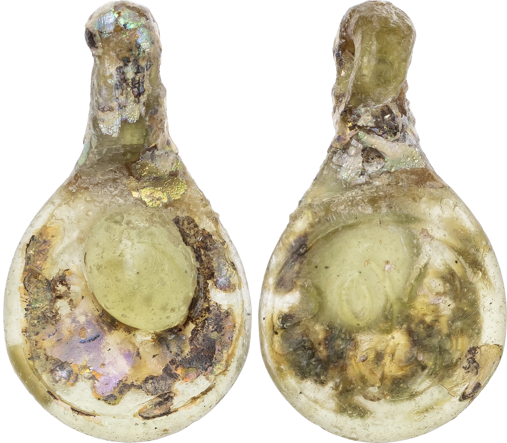 Islamic, glass weight with a suspension loop
