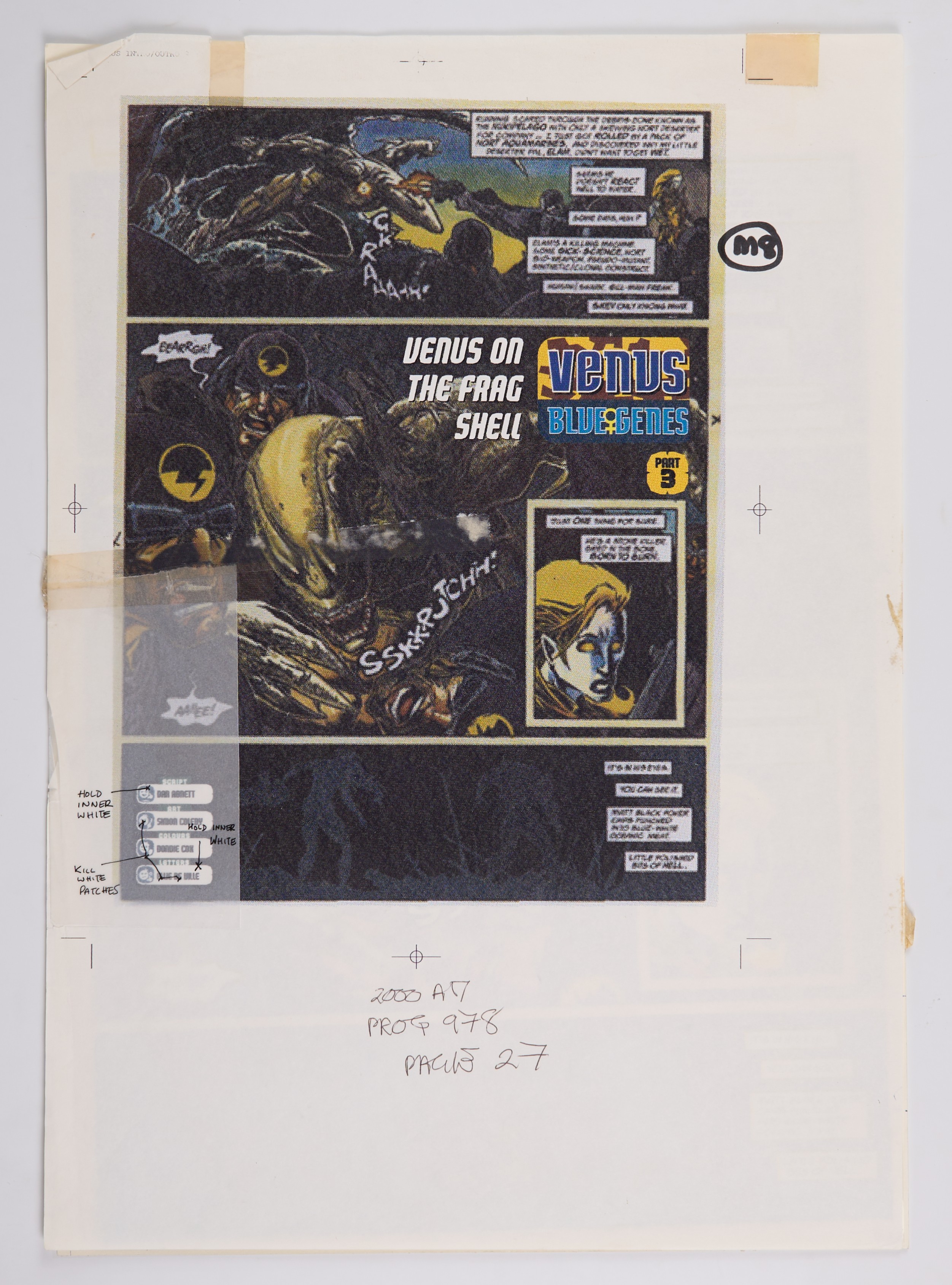 Simon Coleby 2000 AD Prog #978 Venus Bluegenes Venus On The Frag Shell Story Pages (Fleetway, 1996) Total 6