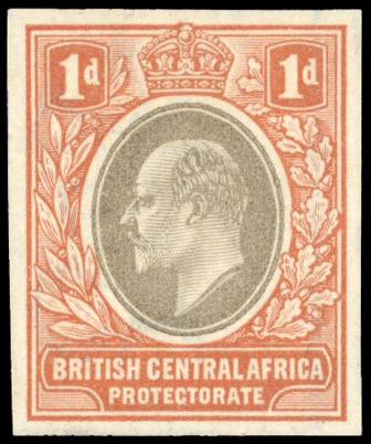 Nyasaland SG 59 1903 1d colour trial