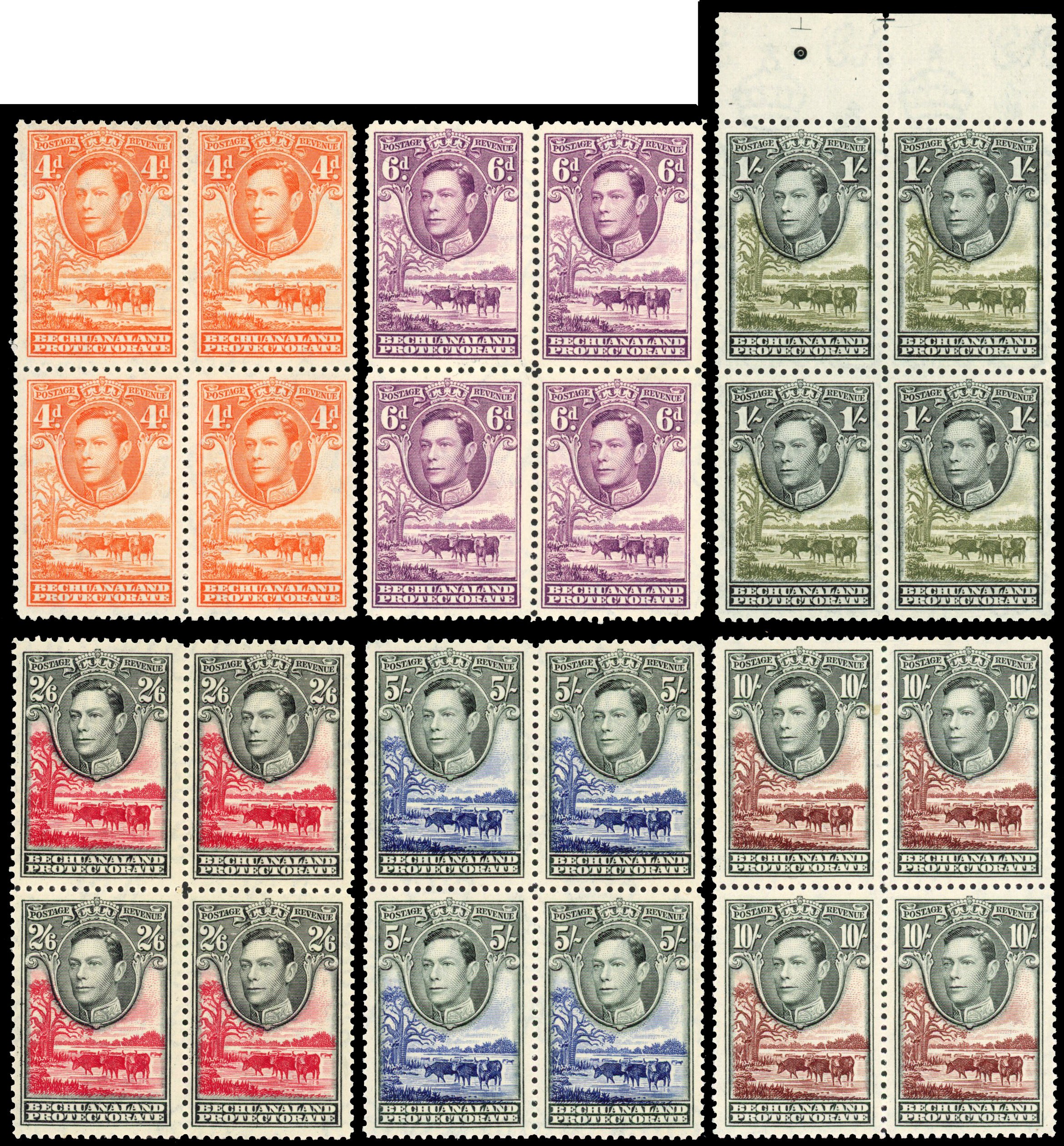 Bechuanaland SG 118-128 blocks mint