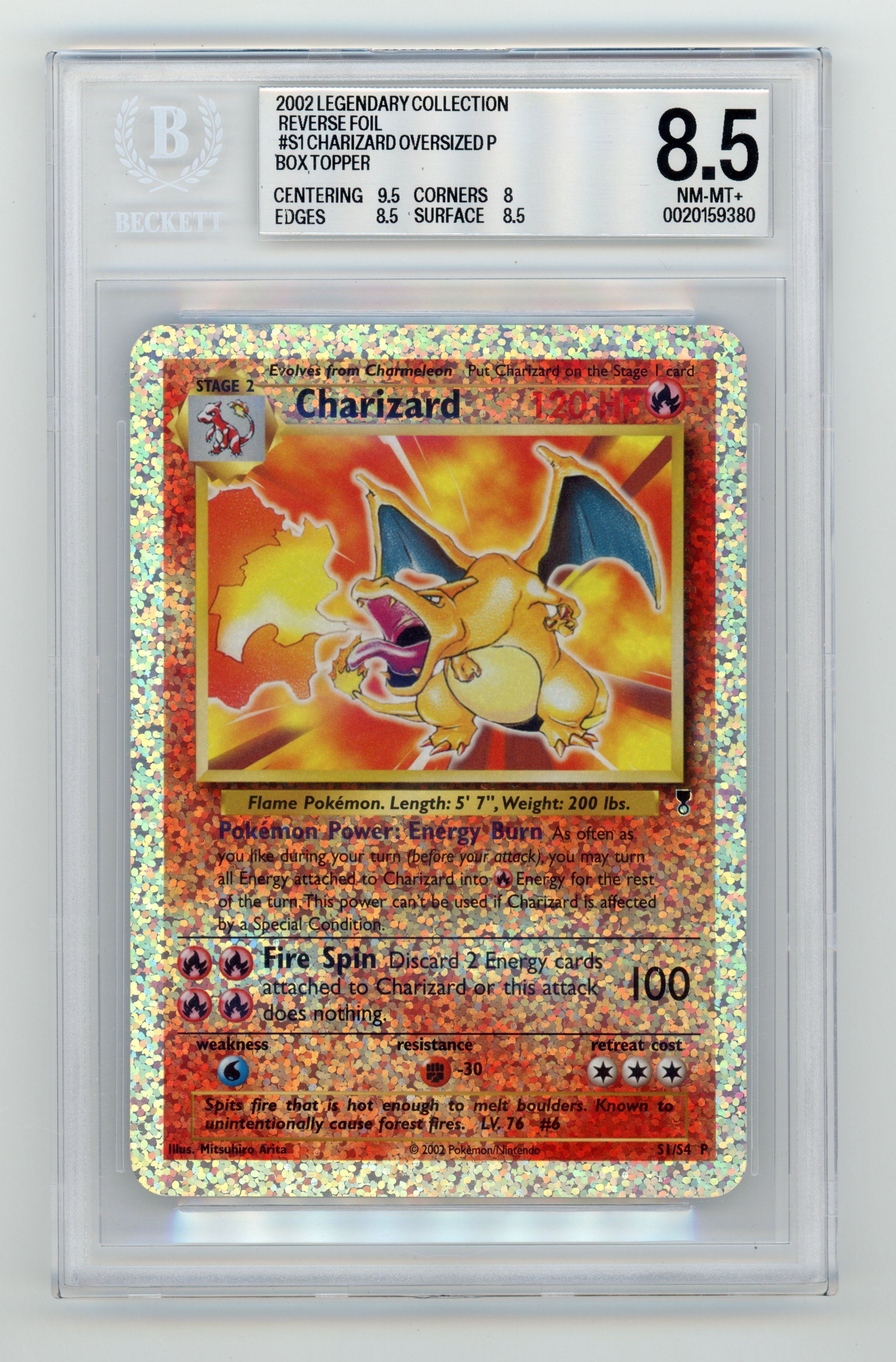 BGS 8.5 Charizard #S1 Box Topper Jumbo Legendary Collection
