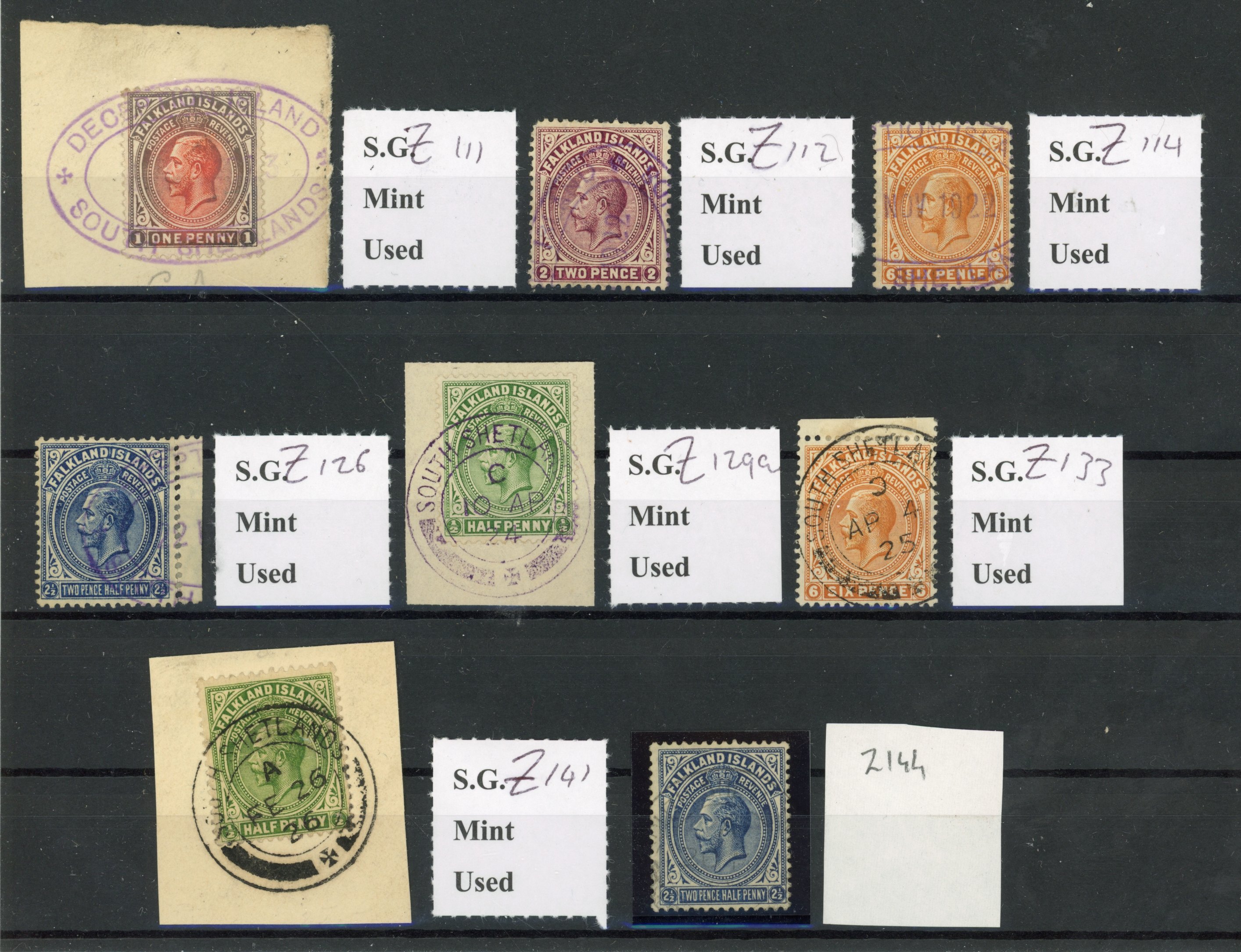 Falkland Islands Dependencies SG Z111/144 South Shetlands cancels