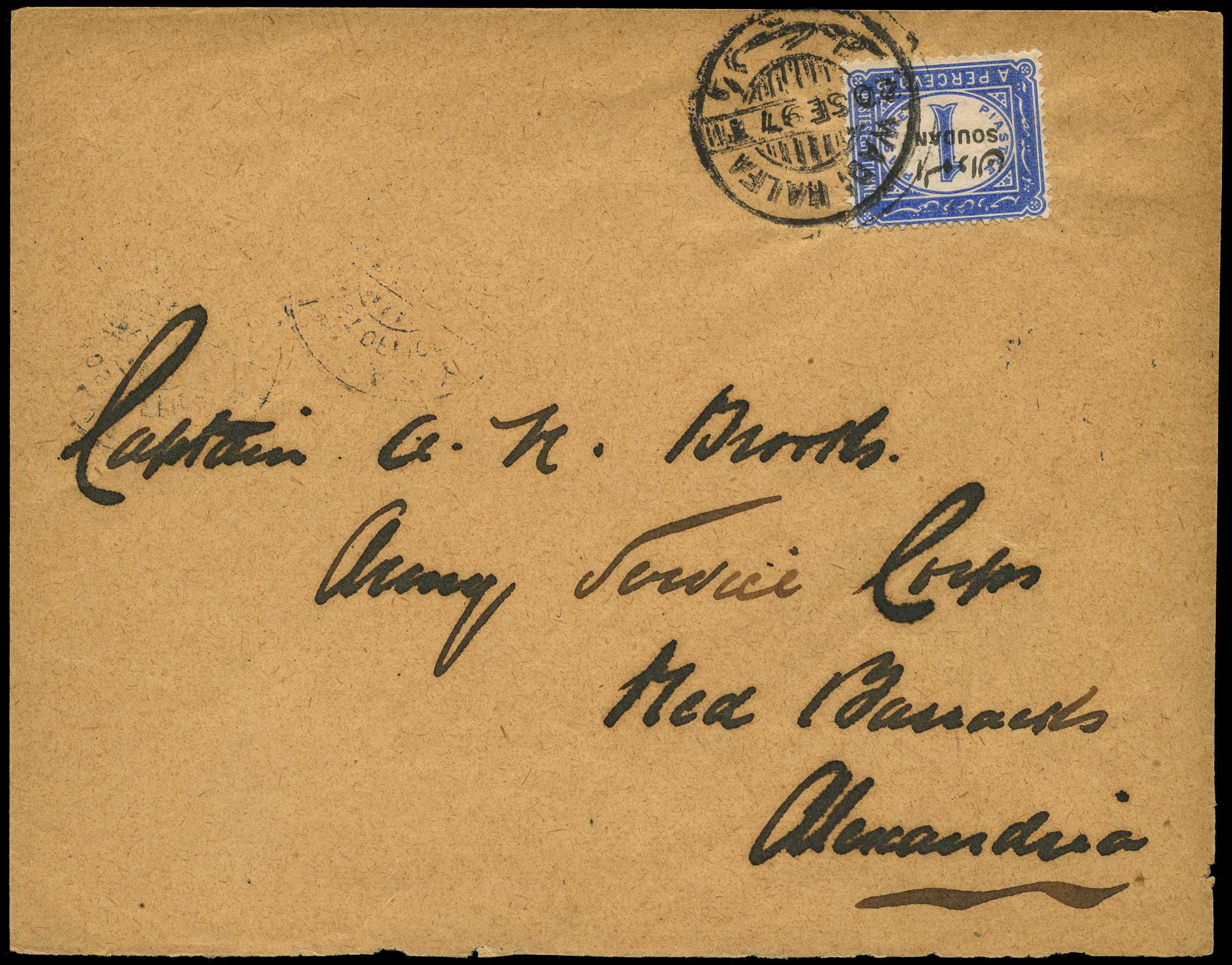 1897 1p. ultramarine postage due solo franking...