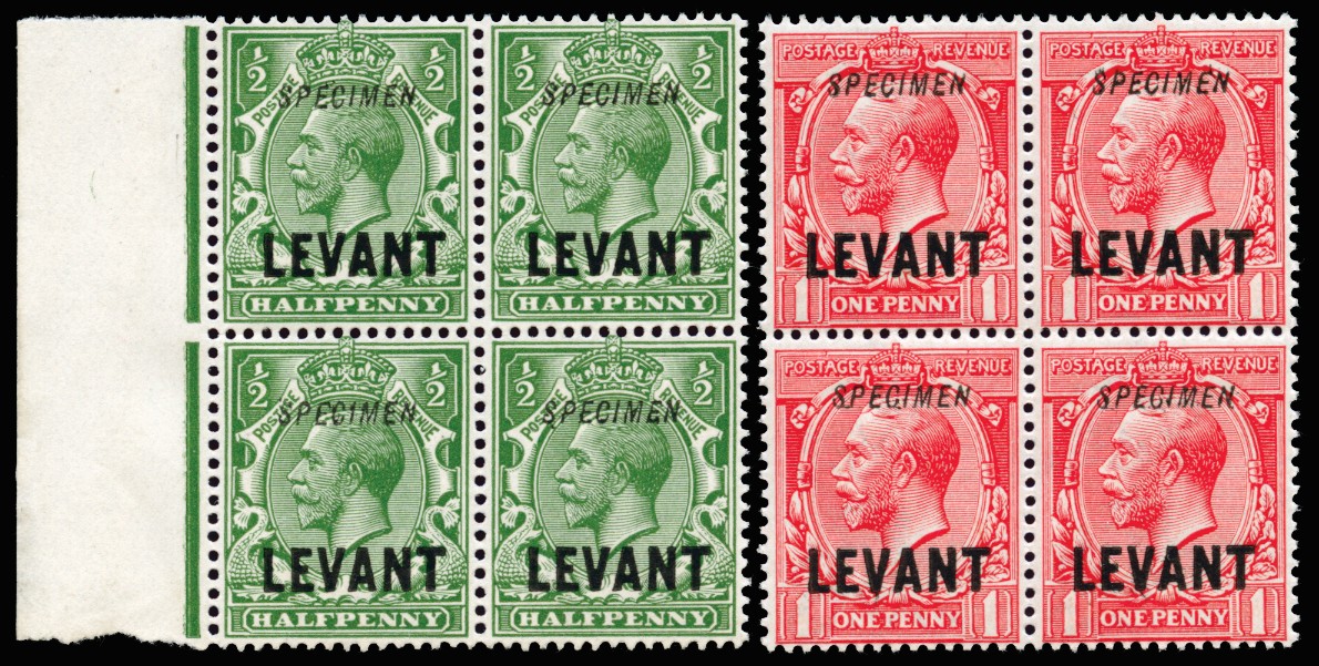 1911-13 New types ½d green and 1d scarlet,...