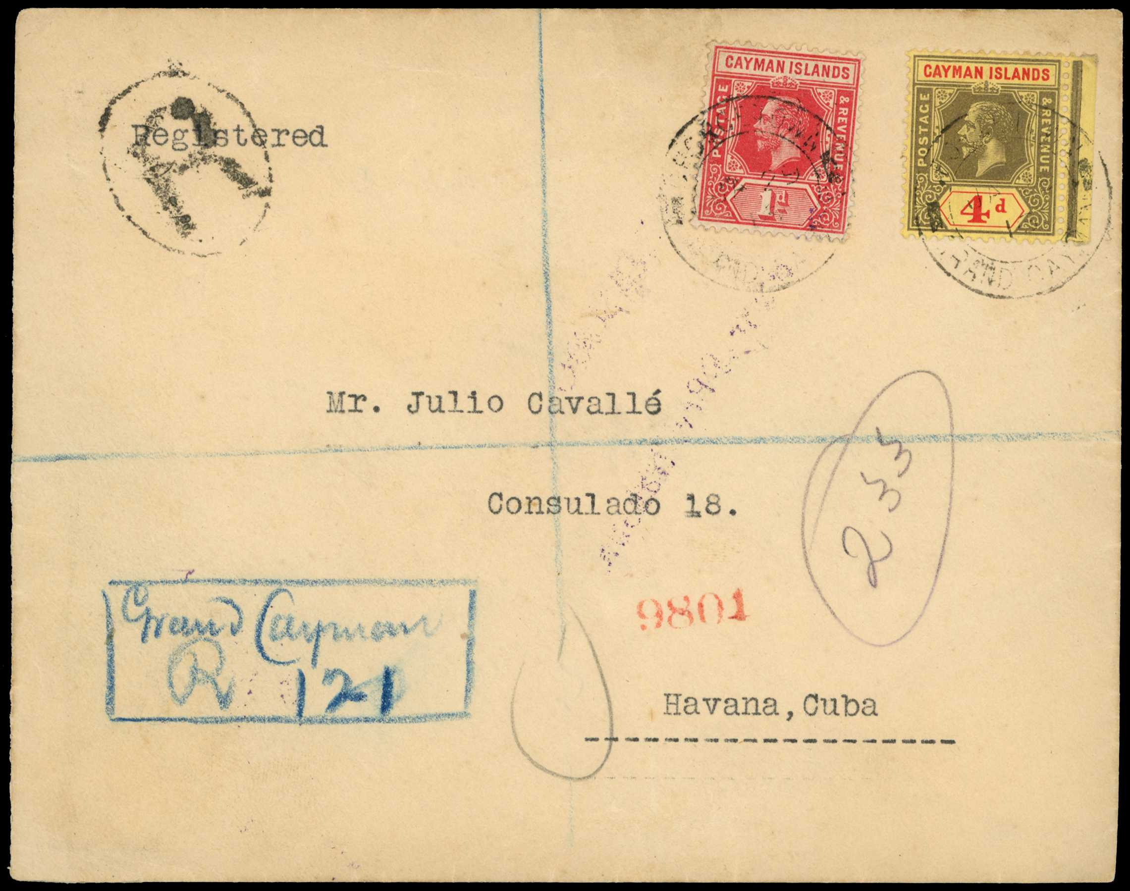 1914-22 KGV issues on covers to...