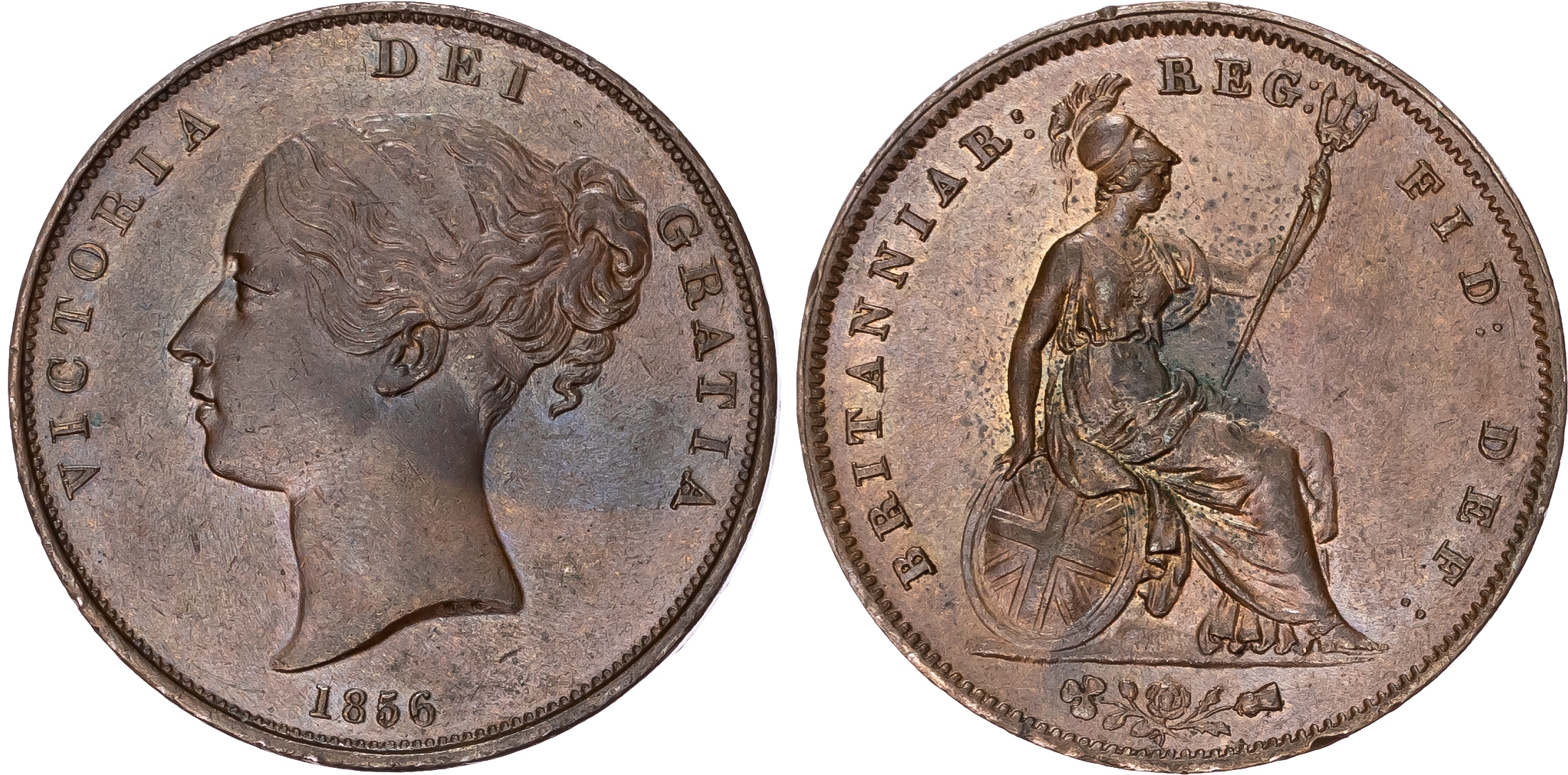 Victoria (1837-1901), Penny, 1856, O.T., Small Date