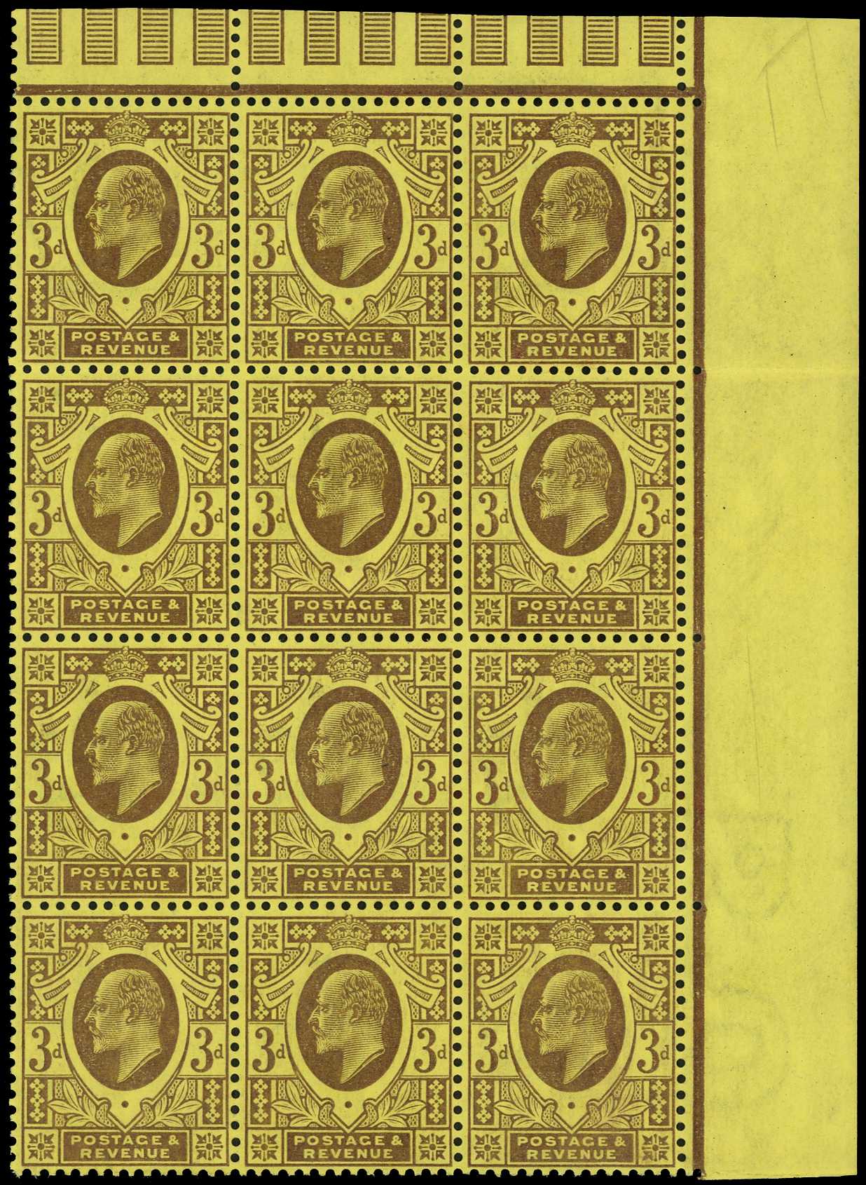 1906 3d Purple/lemon (C). Superb unmounted...