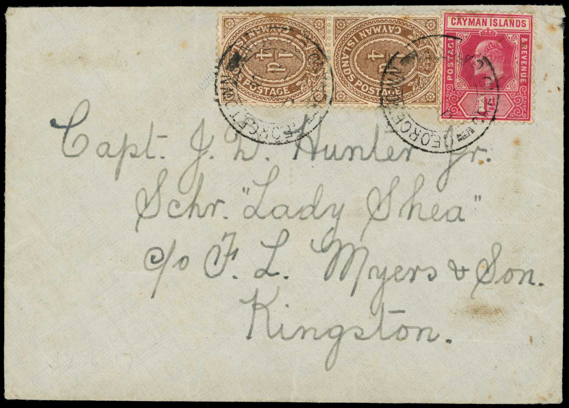 1910-17 Mixed usage of ¼d brown issues with...