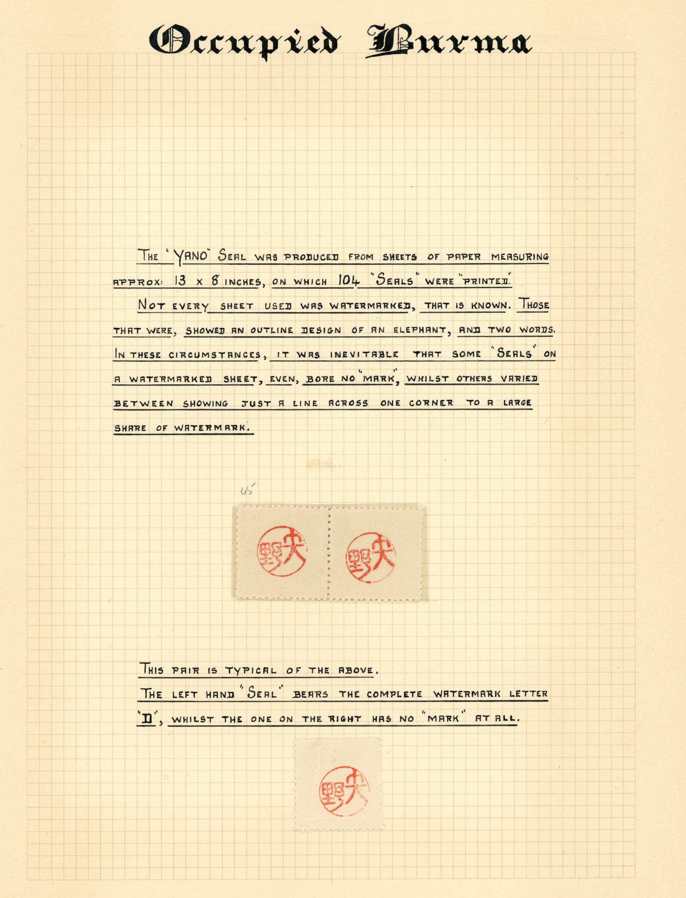 1942 'Yano' Seal collection on Senator...