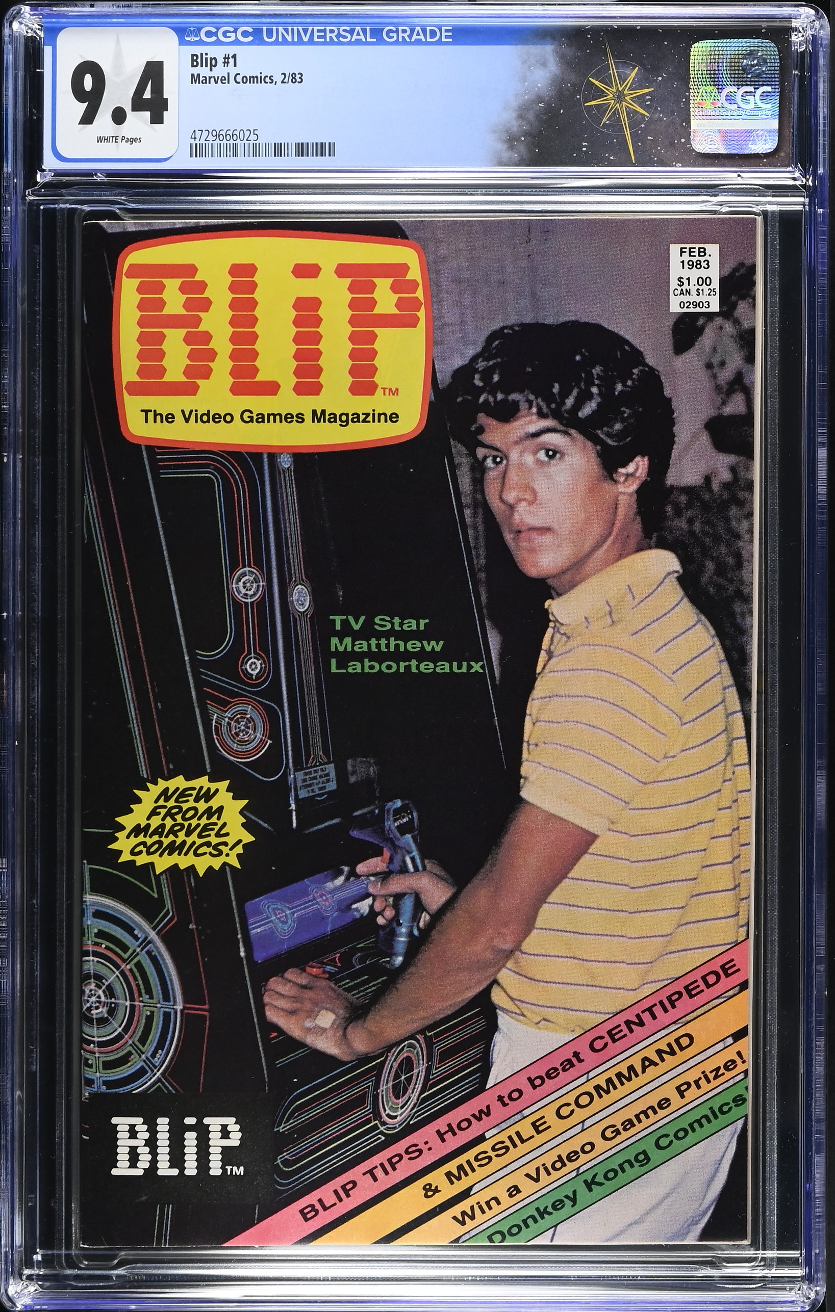 Blip #1 CGC 9.4 1st Comic Book Appearance of Mario & Donkey Kong (Marvel Comics, 1983) White Pages