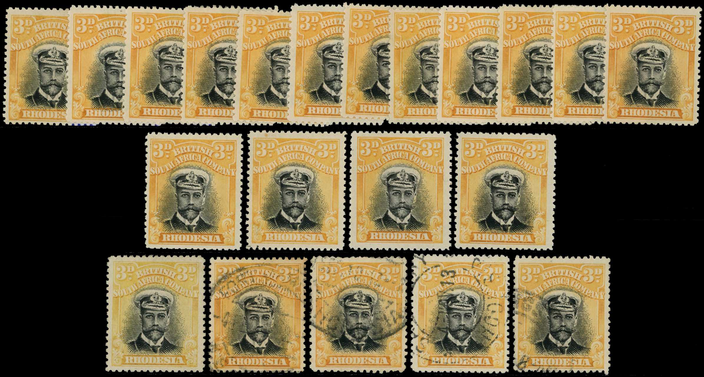 1913-7 3d Head Die I, perf 15. Seventeen...