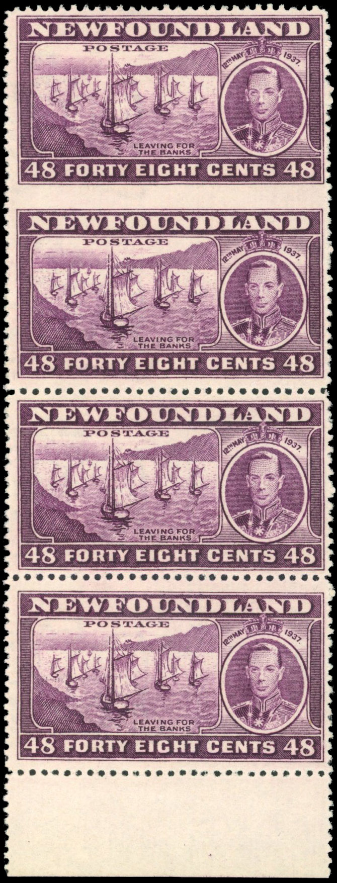 Newfoundland SG 267cb imperf between pair mint