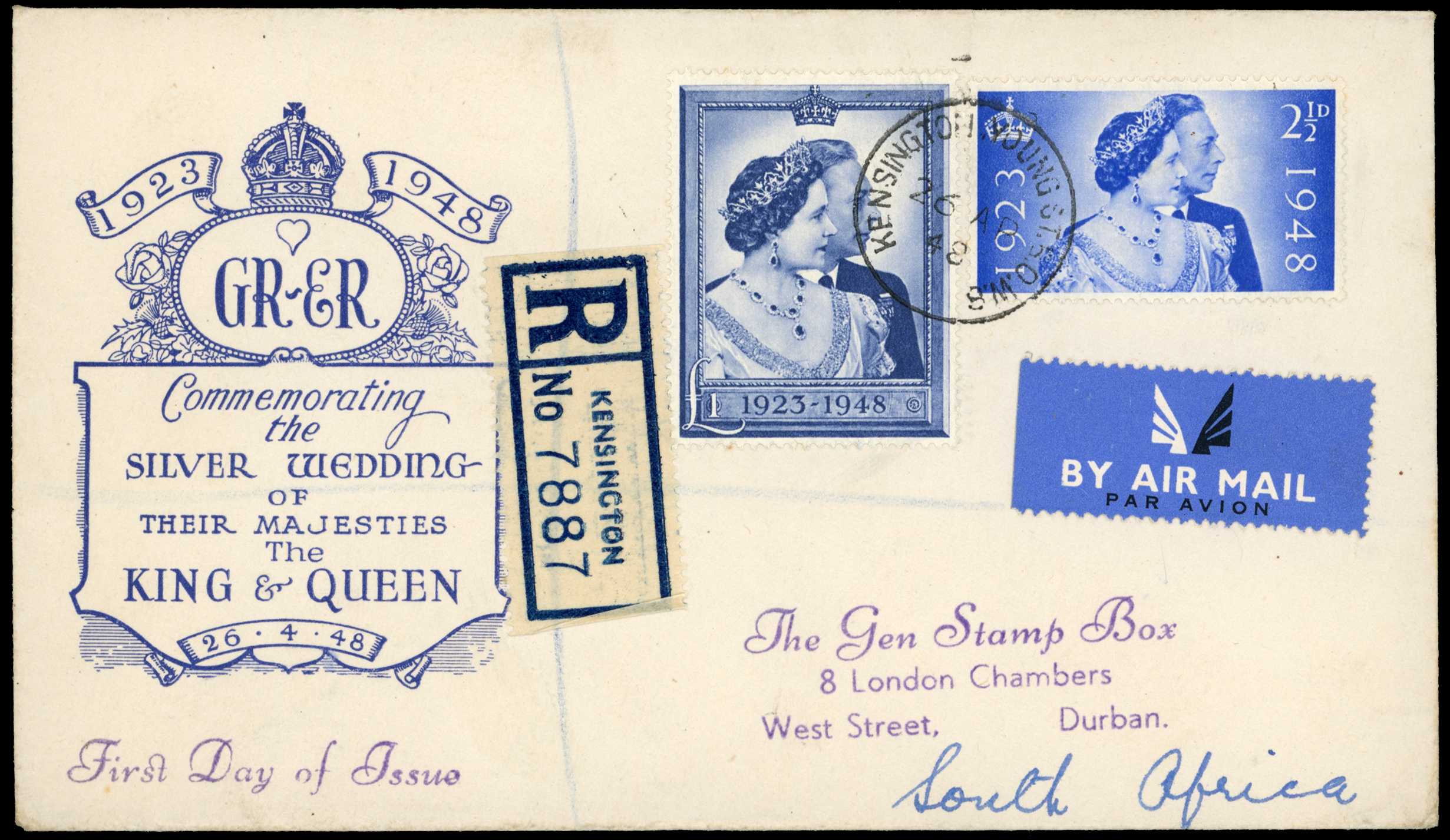 1948 (26 Apr) Royal Silver Wedding 2½d and...