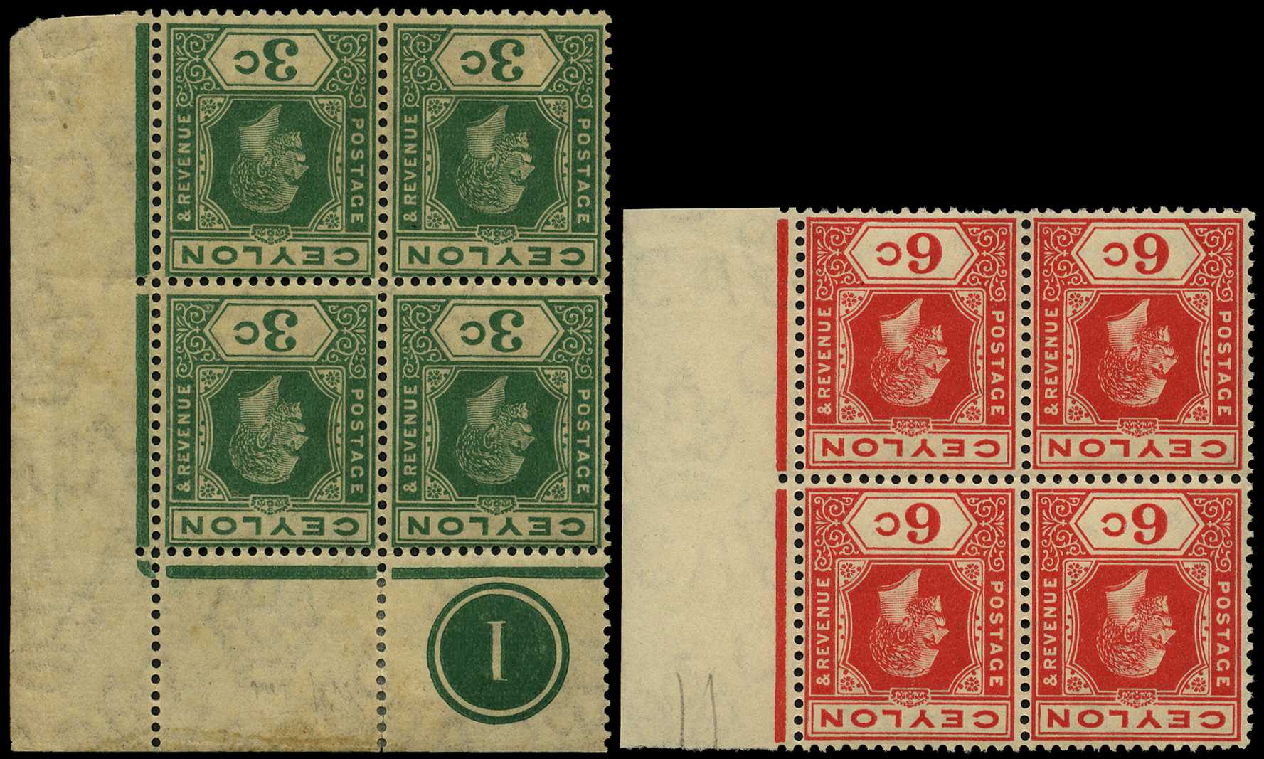 1912-25 selection of mint blocks of four...