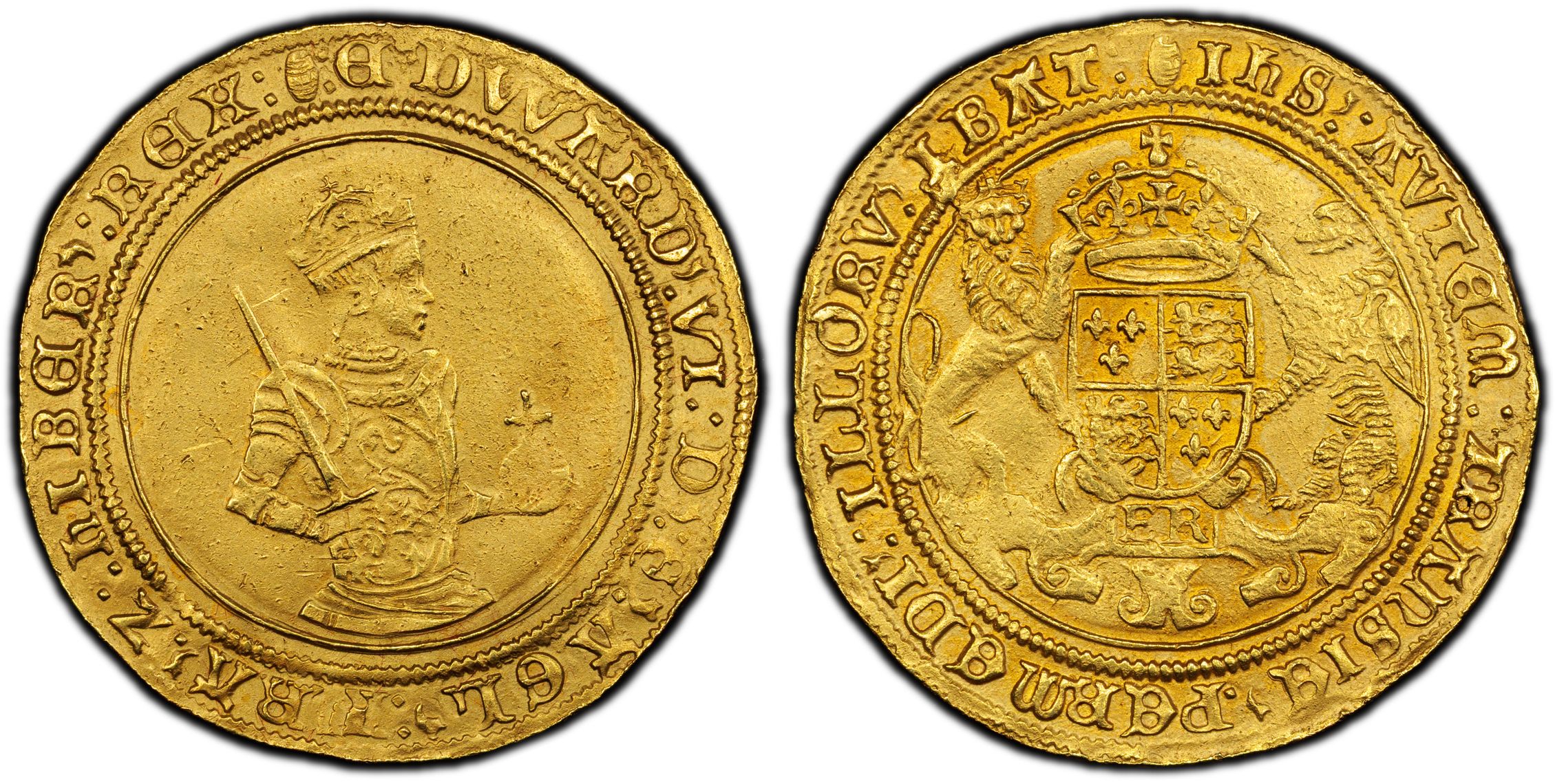 Edward VI (1547-1553), AV Sovereign, Third Period, Crown Gold, Tower (London) mint, mm. tun (1551-3).