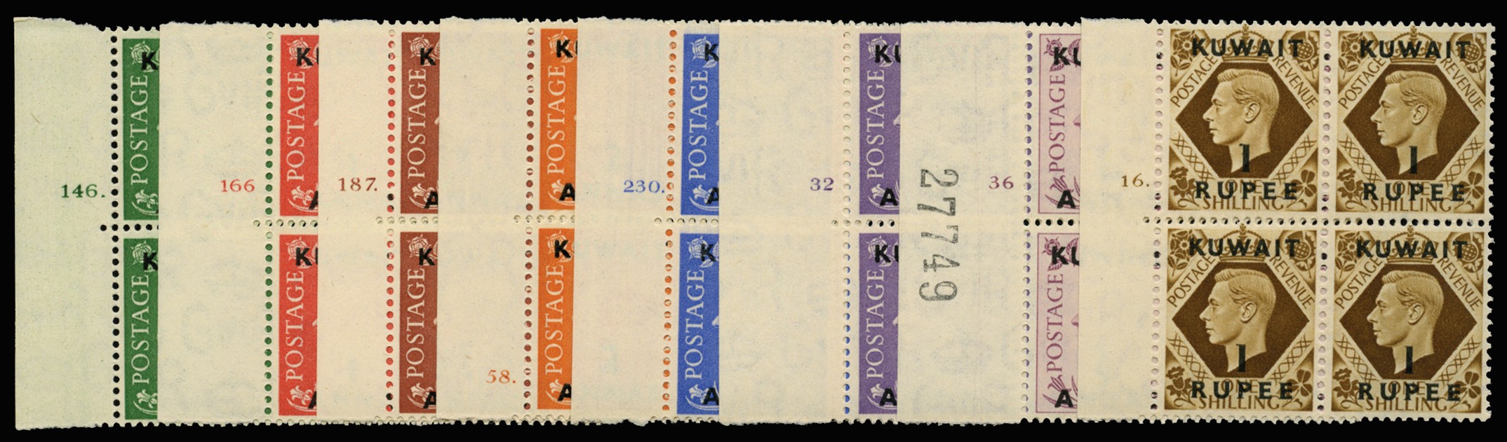 1948-49 short set of 8 to 1r on...