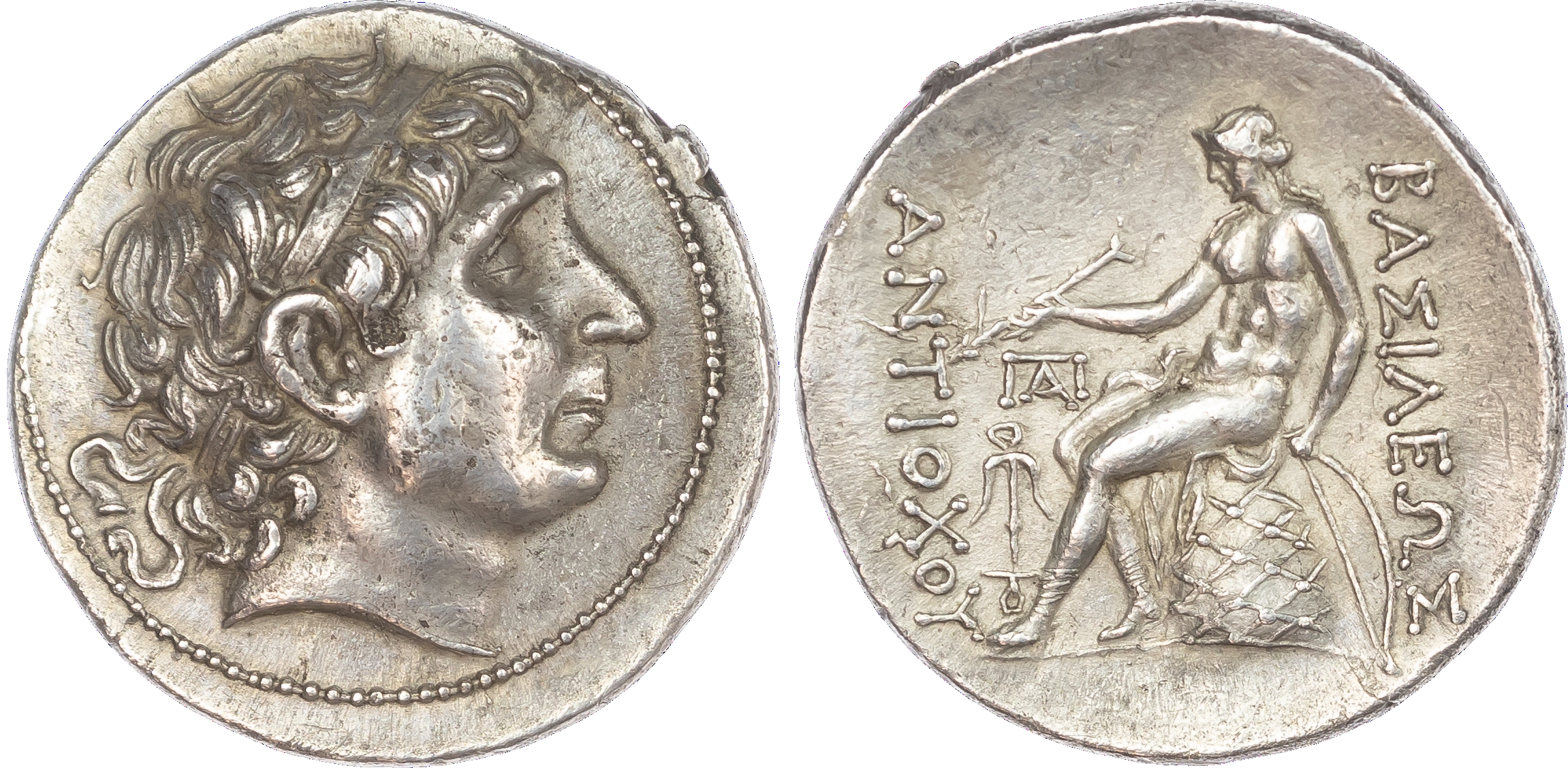 Seleucid Empire, Antiochos I Soter (281-261 BC) AR Tetradrachm, mint of Smyrna, 16.79g. Diademed head of Antiochos I facing