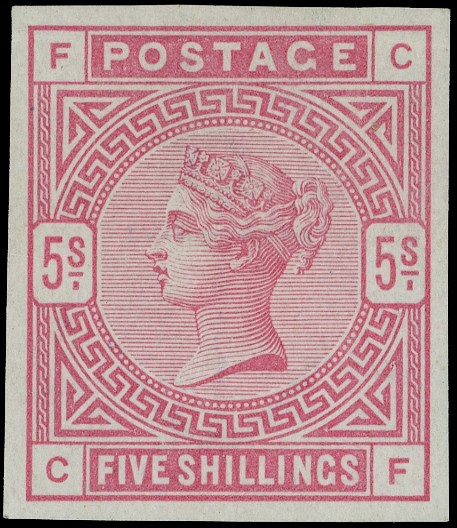 Great Britain 1883-84 5/- rose imperf imp SG 176var 