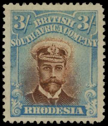 1913-7 3/- Head Die II, perf 14. Large part...