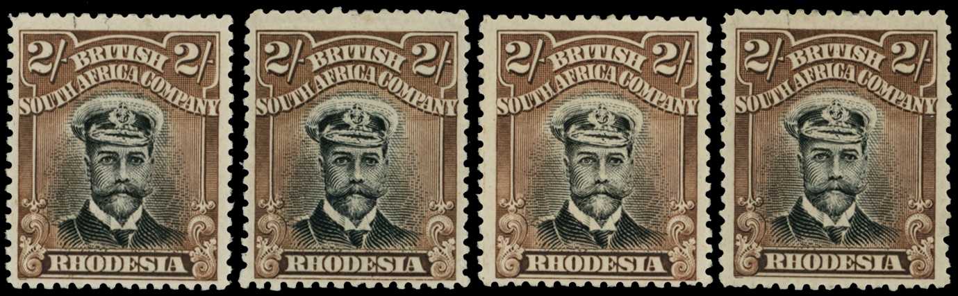 1913-7 2/- Head Die II, perf 14. Four...