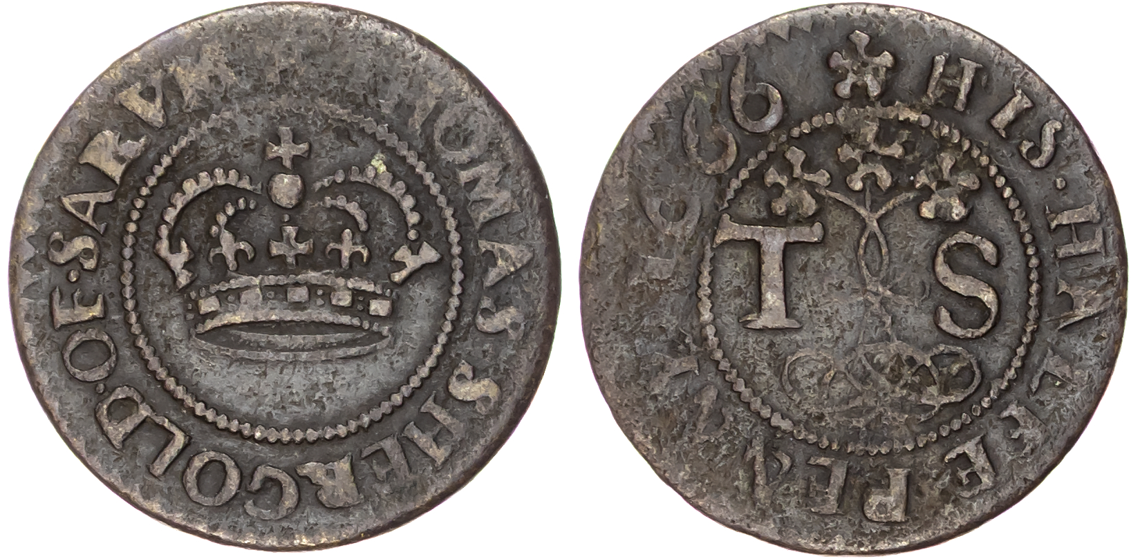 Wilts. Salisbury, Thomas Shergold Halfpenny 1666. 