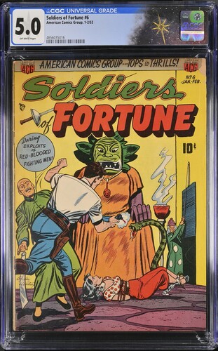 †Soldiers of Fortune #6 (ACG 1952) CGC 5.0 - Bondage Cover