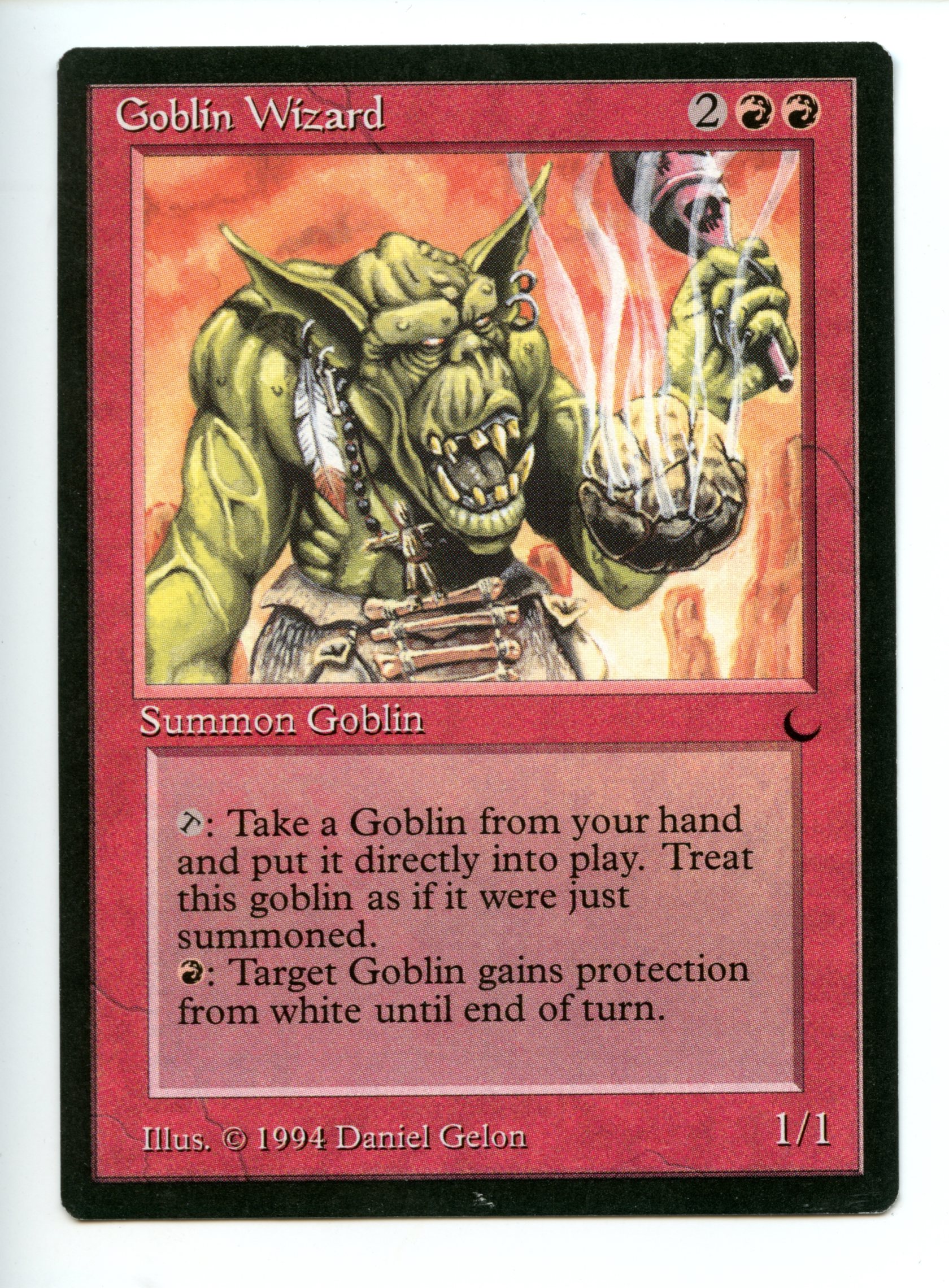 Magic the Gathering - Goblin Wizard  - The Dark - Lightly Played