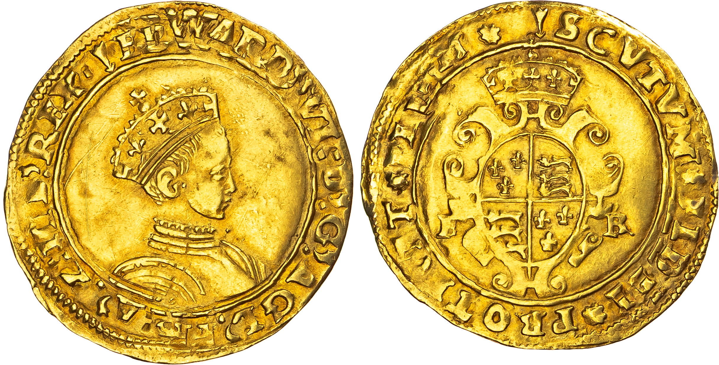 Edward VI (15471553), Half Sovereign, Second Period, Second Issue, mm Arrow, Southwark mint.