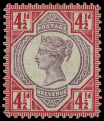1892 4½d perforated colour trial with head...