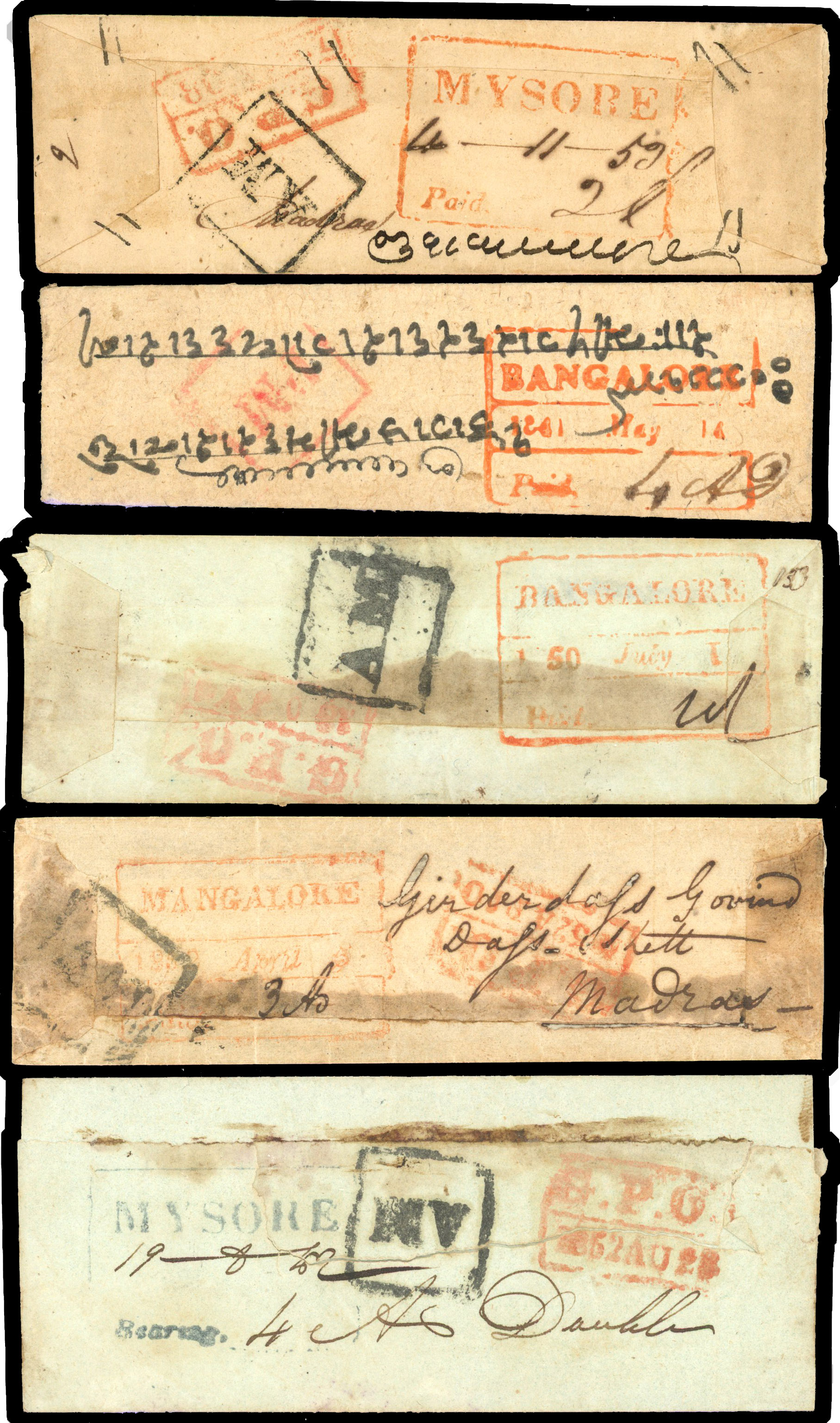 India pre stamp collection of covers